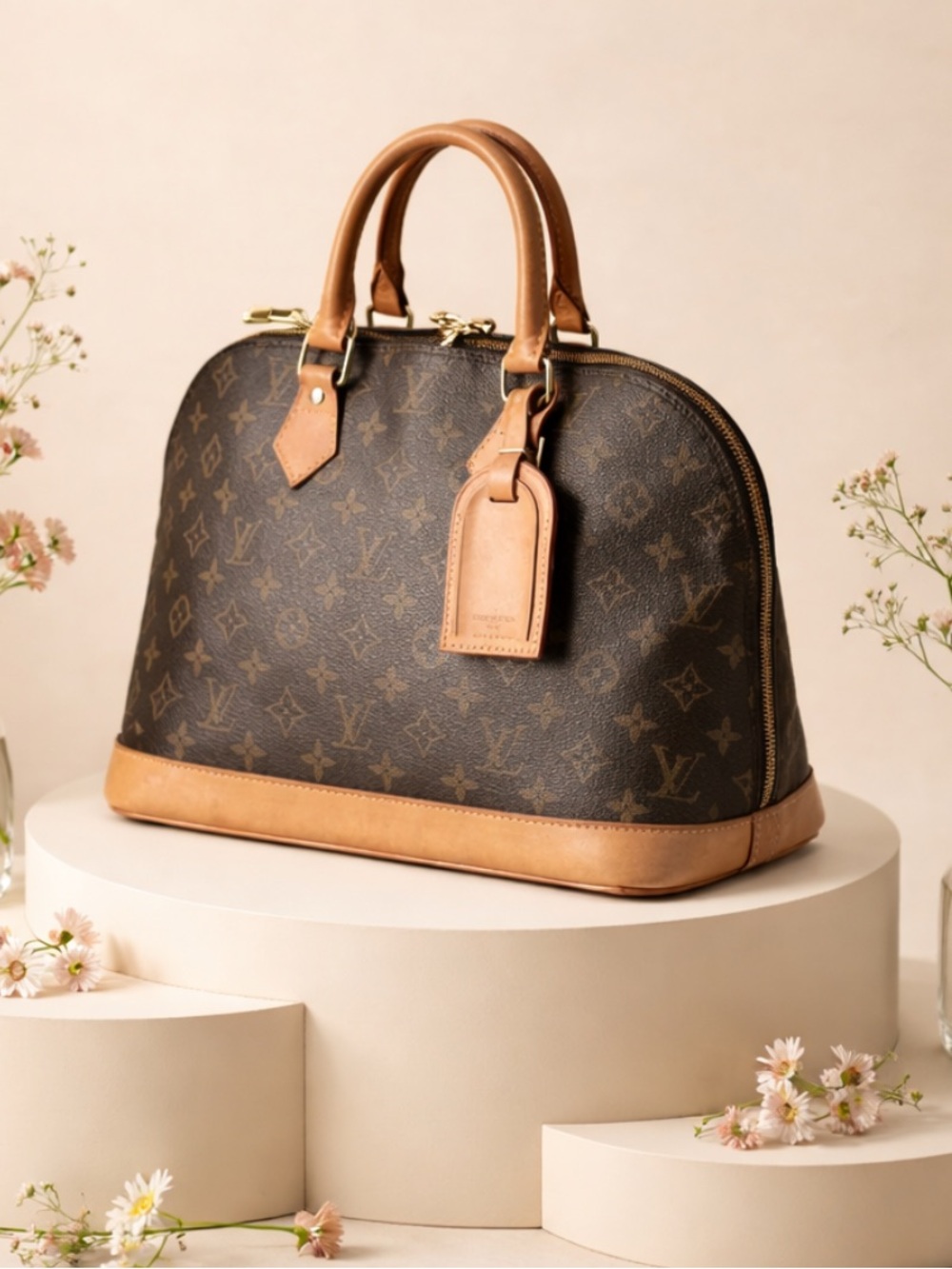 Authentic LOUIS VUITTON Alma Monogram Handbag